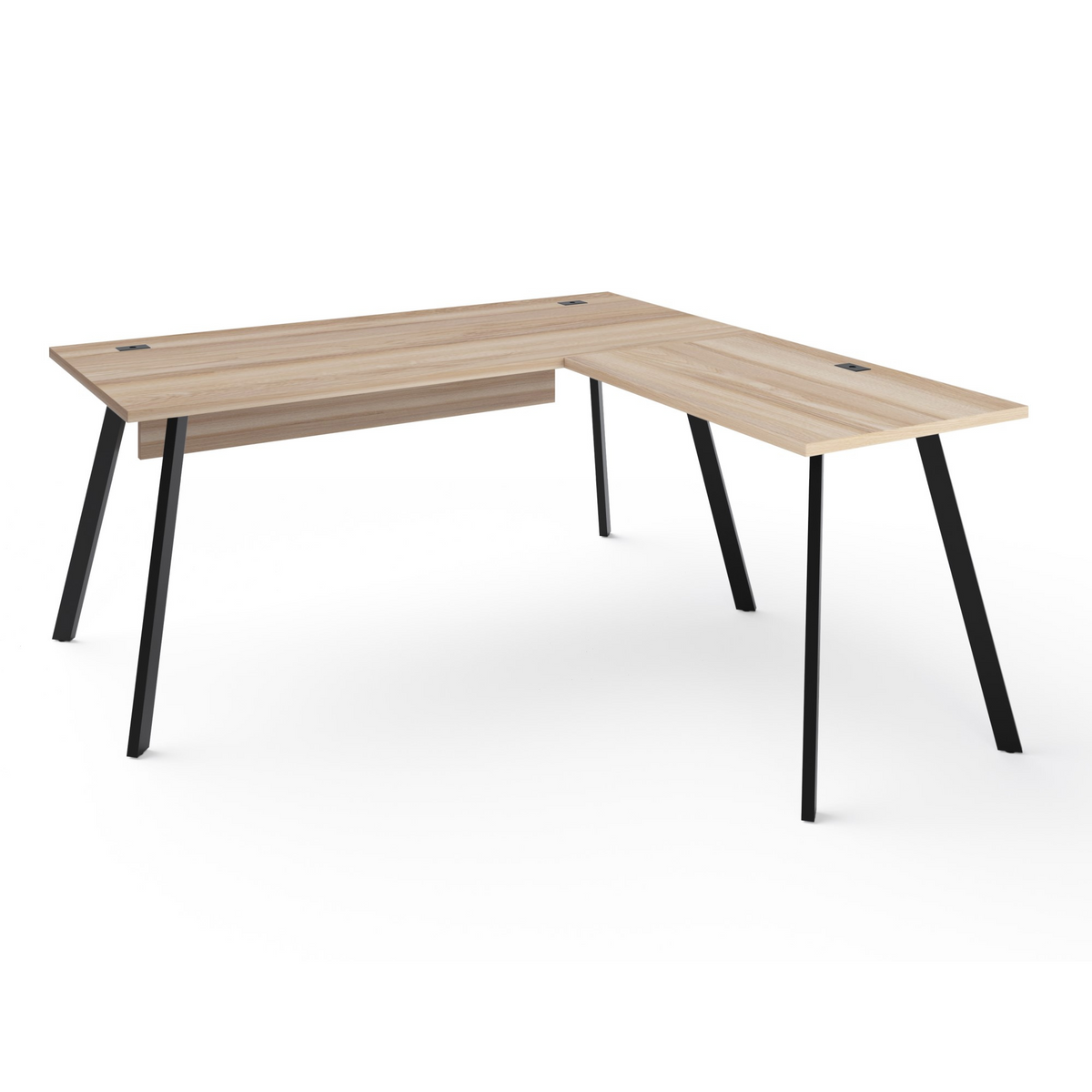 Oak L-Shape Desk + Modern Legs