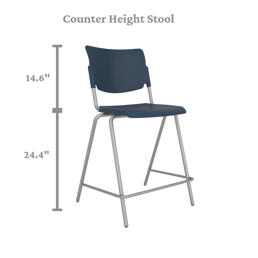 Counter Height Stool Dimensions. Floor to seat is 24.4 inches. Seat to top is another 14.6 inches