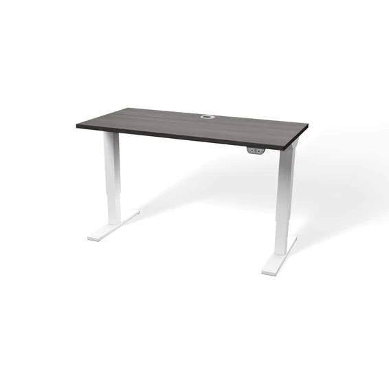 adjustable desk with midnight colored top