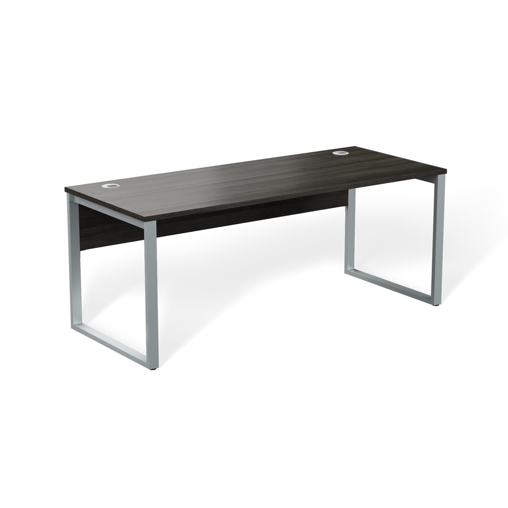 72 inch black desk midnight color with modesty panel