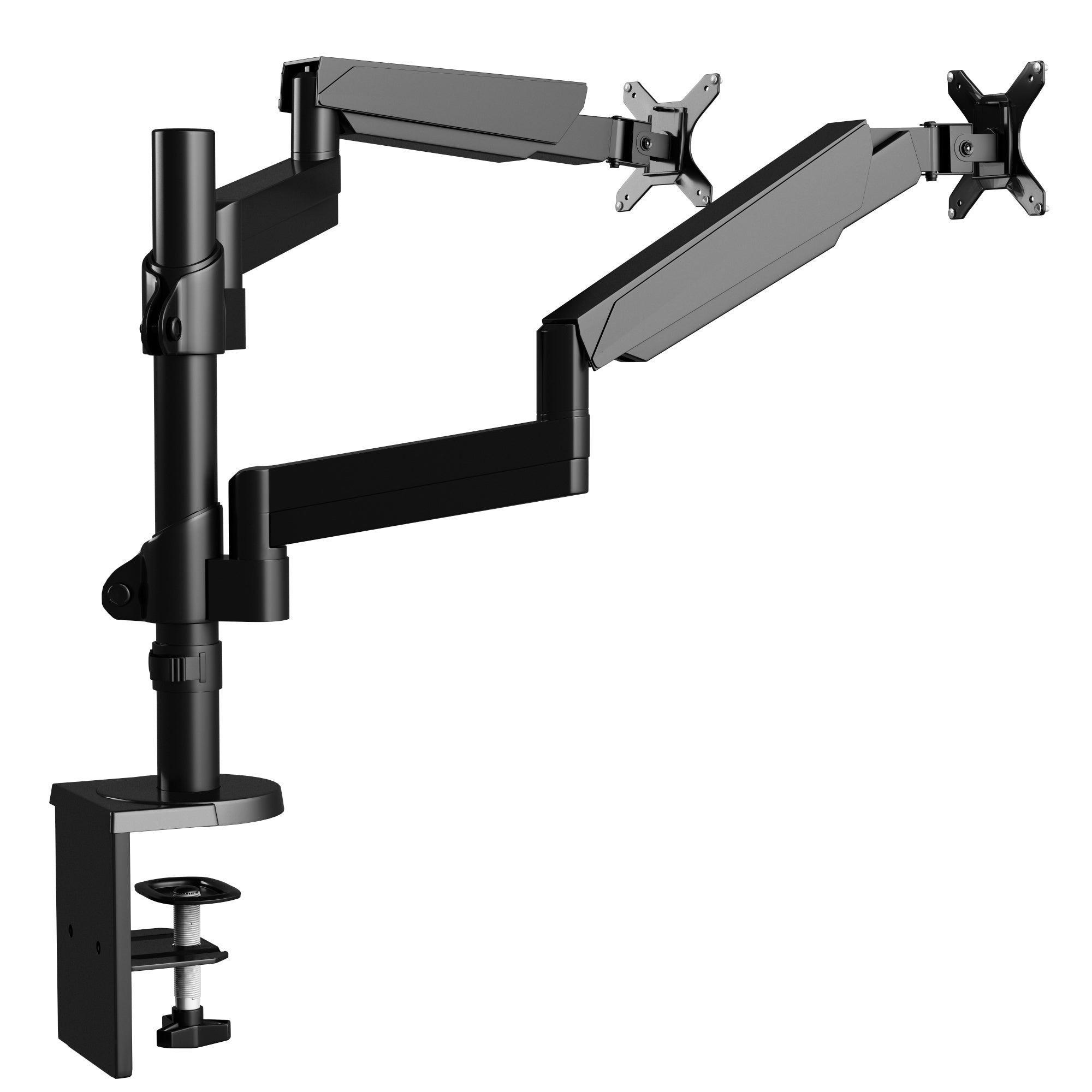 Pneumatic Arm Dual Monitor Desk Mount