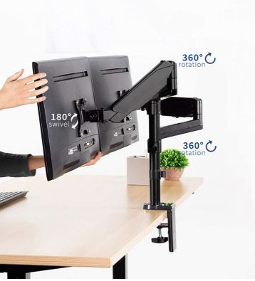 Silver Dual Monitor Arms  Dual Monitor Mounts for Desks – Porvata
