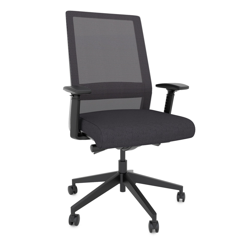 smoke hybrid office chair with lumbar support